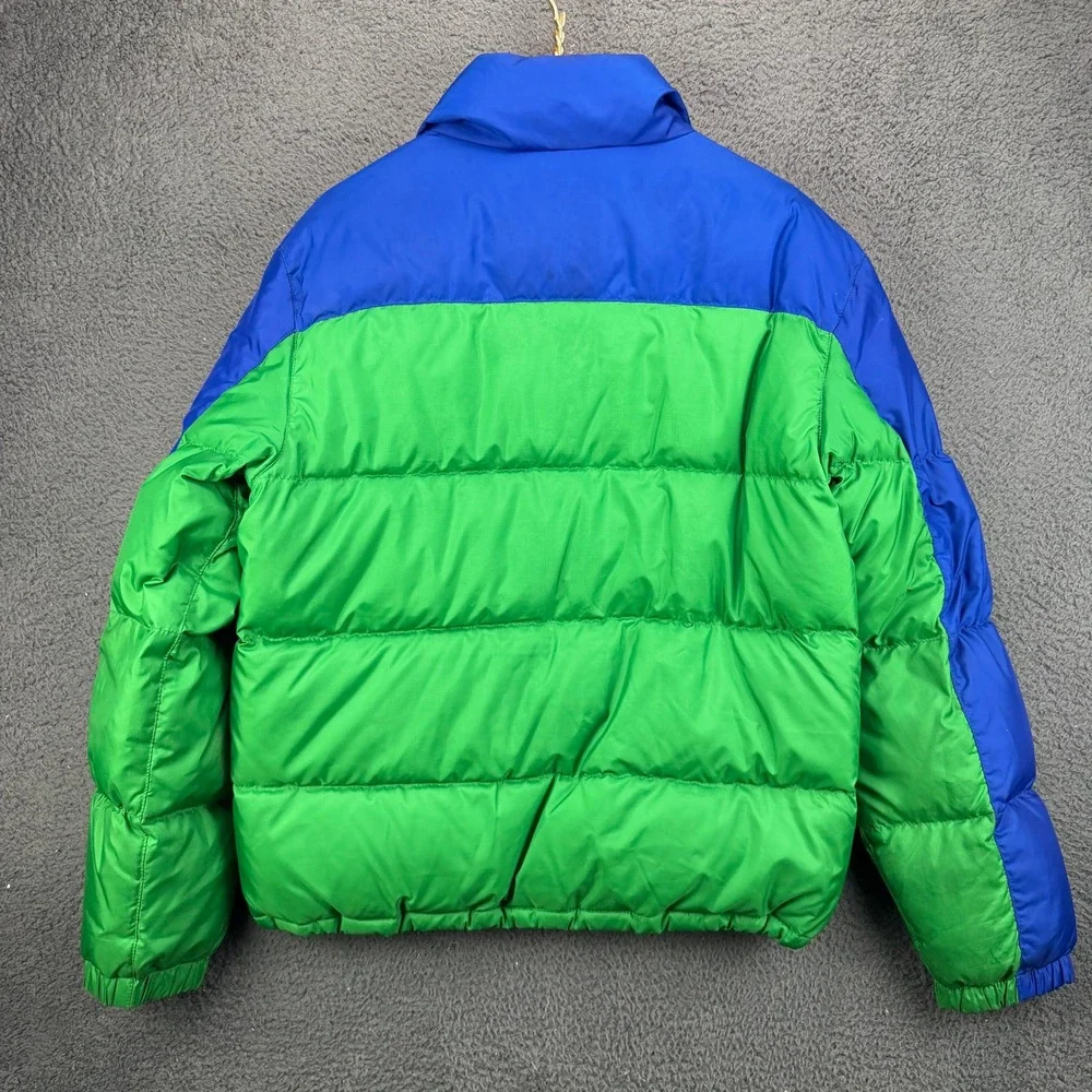 Polo Ralph Lauren Mens RL250 Down Puffer Jacket Green Blue Red Colorblock Size M
